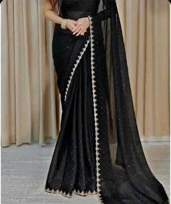 ovantra Embroidered Bollywood Art Silk Saree(Black)