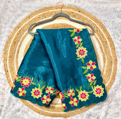 RK Creation Embroidered Berhampuri Pure Silk Saree(Pack of 2, Blue)