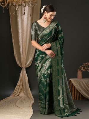 Divastri Woven Kanjivaram Georgette Saree(Green)