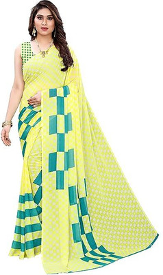 Rehana Khatun Striped Bandhani Georgette Saree(Multicolor)