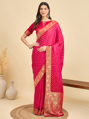 Divastri Woven Banarasi Viscose Rayon Saree(Pink)
