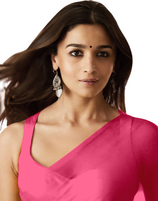 Moda Rapido Solid/Plain Bollywood Georgette Saree(Pink)