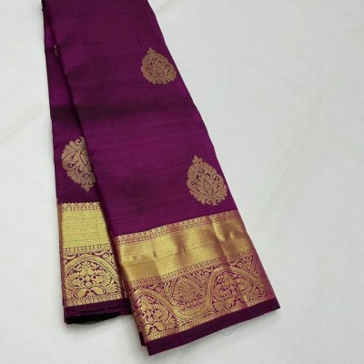 manmohitsaree Printed Banarasi Jacquard Saree(Purple)