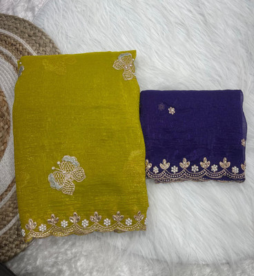 ADVIK CREATION Printed Bollywood Chiffon Saree(Multicolor)