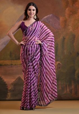 Moda Rapido Embellished Daily Wear Georgette Saree(Purple)