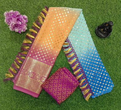 A V M Print Printed, Floral Print Bollywood Georgette Saree(Multicolor)