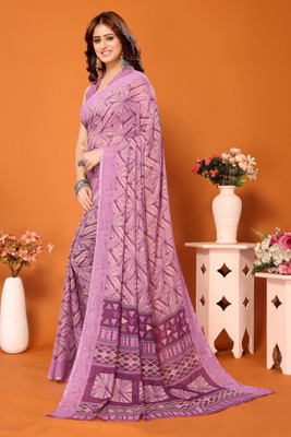 YASHIKA Dyed Daily Wear Georgette Saree(Purple)