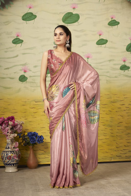 Rashmi Sarees Floral Print Bollywood Chiffon Saree(Pink)