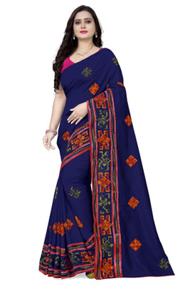 Divastri Embroidered, Self Design Bollywood Georgette Saree(Dark Blue)