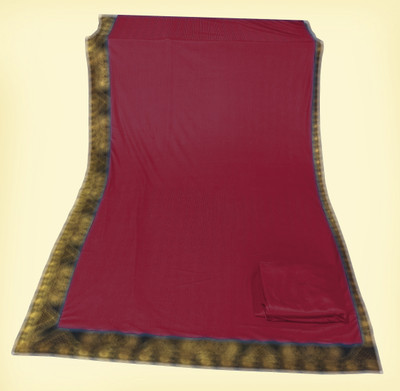 Anugrah Textile Solid/Plain Banarasi Lycra Blend, Chiffon Saree(Pink)
