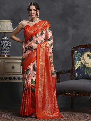 Sareemall Printed Daily Wear Silk Blend Saree(Pink)