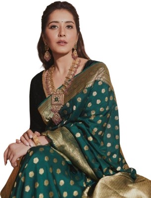 KM CREATION Self Design Banarasi Art Silk Saree(Green)