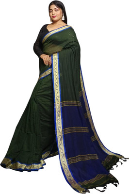 kalpana handloom Color Block, Woven Handloom Pure Cotton Saree(Multicolor)