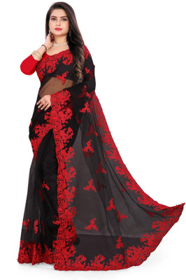 DEVKISONDESIGNER Self Design Bollywood Net Saree(Multicolor)