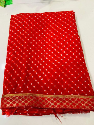 RAPIYA Printed Bandhani Georgette Saree(Light Green)