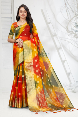 Aarunika SBT Woven Bollywood Organza Saree(Multicolor)