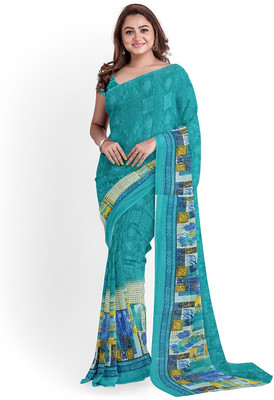 Samai Printed Bandhani Georgette Saree(Blue)