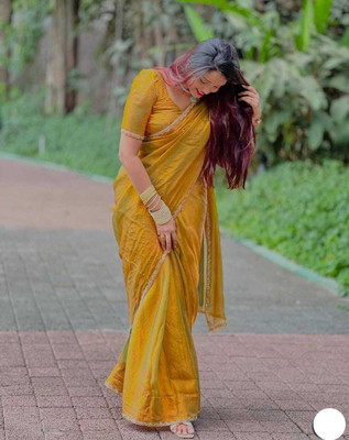 VADTALWALA Self Design Bollywood Chiffon Saree(Gold)