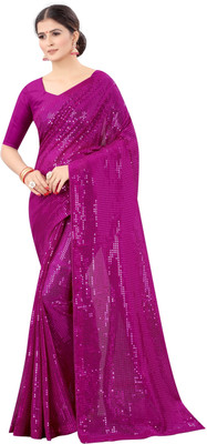 b bella creation Self Design Bollywood Georgette Saree(Pink)