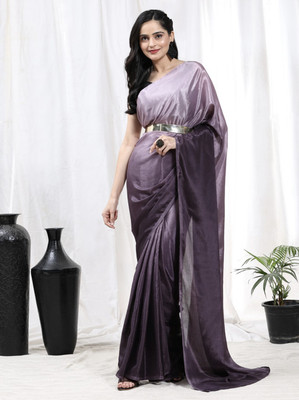 VINIT ENTERPRISE Ombre Bollywood Chiffon Saree(Purple)