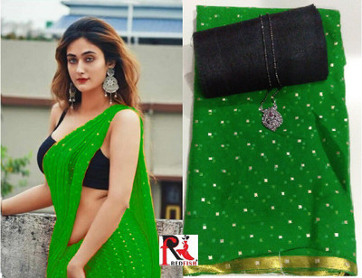 JiproStore Printed Daily Wear Chiffon Saree(Light Green)