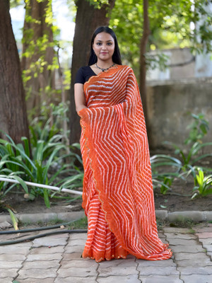 ZENFAB THREADS Self Design Bollywood Georgette Saree(Multicolor)