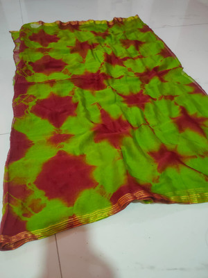 NeeLKANTH ENTERPRISE Printed Bandhani Chiffon Saree(Light Green)