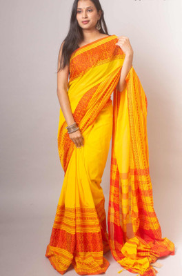 ADbutiq Self Design Bollywood Handloom Pure Cotton Saree(Blue)