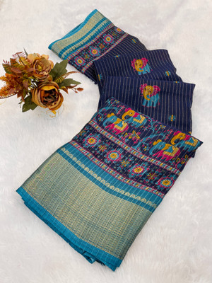 Julee Printed Daily Wear Silk Blend Saree(Multicolor)