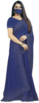 Shaktijen Solid/Plain Bollywood Pure Silk Saree(Blue)