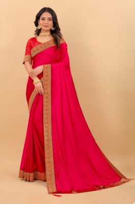 HIJA TRENDZ Self Design Daily Wear Viscose Rayon Saree(Red)