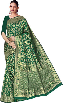 Vastram Creation Woven Banarasi Pure Silk Saree(Green)