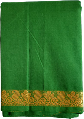 sarees Solid/Plain Handloom Pure Cotton Saree(Dark Green)