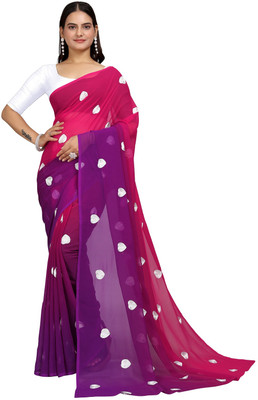 LADY SHOPI Embroidered Bollywood Georgette Saree(Red)
