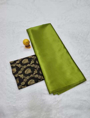 Shrilaxmisari Solid/Plain Bollywood Satin Saree(Green)
