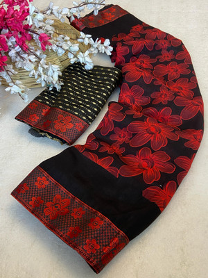 vaanisri Printed Bollywood Georgette Saree(Red)