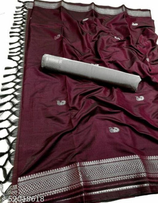 Paithani Self Design Mysore Pure Silk Saree(Red)