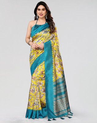 ANIRAV Self Design Bollywood Art Silk Saree(Yellow)