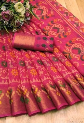 STYLEVEDA Paisley Daily Wear Cotton Blend Saree(Pink)