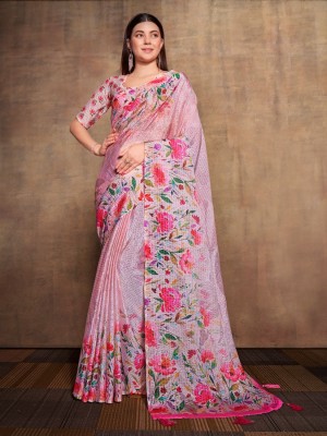 Divastri Digital Print Bollywood Chiffon Saree(Magenta)