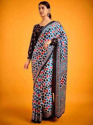 havya creation Digital Print Bollywood Crepe Saree(Multicolor)