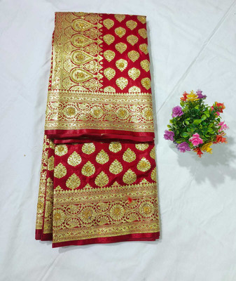 LYANNA Woven, Embellished Banarasi Handloom Silk Blend Saree(Maroon)