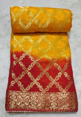 Yogeshoney Woven Bandhani Art Silk Saree(Multicolor)