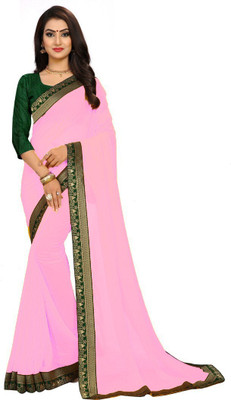 Queen worth Self Design Jamdani Georgette Saree(Pink)