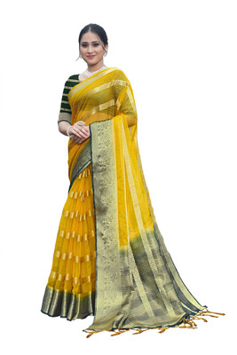Aarunika IC Tie-Dye Bollywood Organza Saree(Green)