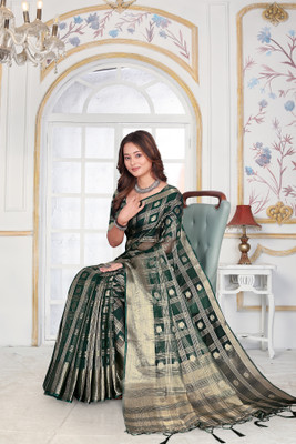 Aarunika MT Printed Bollywood Organza Saree(Green)