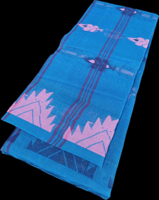 HouseOfCommon Self Design Handloom Pure Cotton Saree(Light Blue)