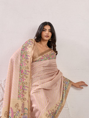 Tasrika Paisley, Woven, Printed Banarasi Tussar Silk Saree(Yellow)