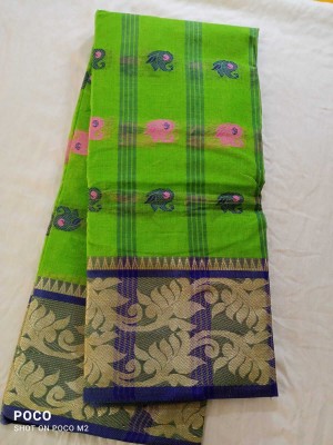 Parbati fashion Printed Tant Pure Cotton Saree(Green)