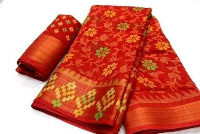 Sunshine Trendz Printed, Geometric Print, Floral Print, Polka Print Daily Wear Cotton Blend Saree(Multicolor)